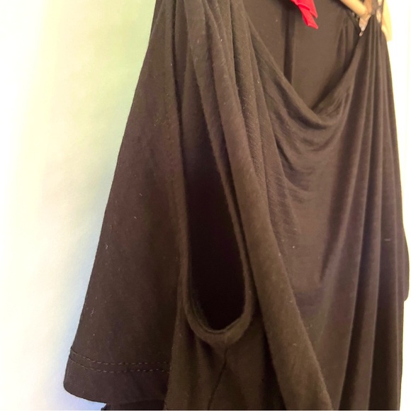 Jennifer Lopez Cold Shoulder Short Sleeve Blouse | Gold Grommets | Black | - Picture 3 of 7